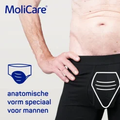 Incontinentie<Molicare 4x Premium Men Pad 2 Druppels 330 ml Absorptie 14 stuks