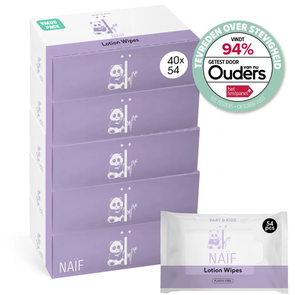 Babydoekjes<Naif 5x Baby & Kids Lotion Billendoekjes Plasticvrij 8x54 = 432 stuks