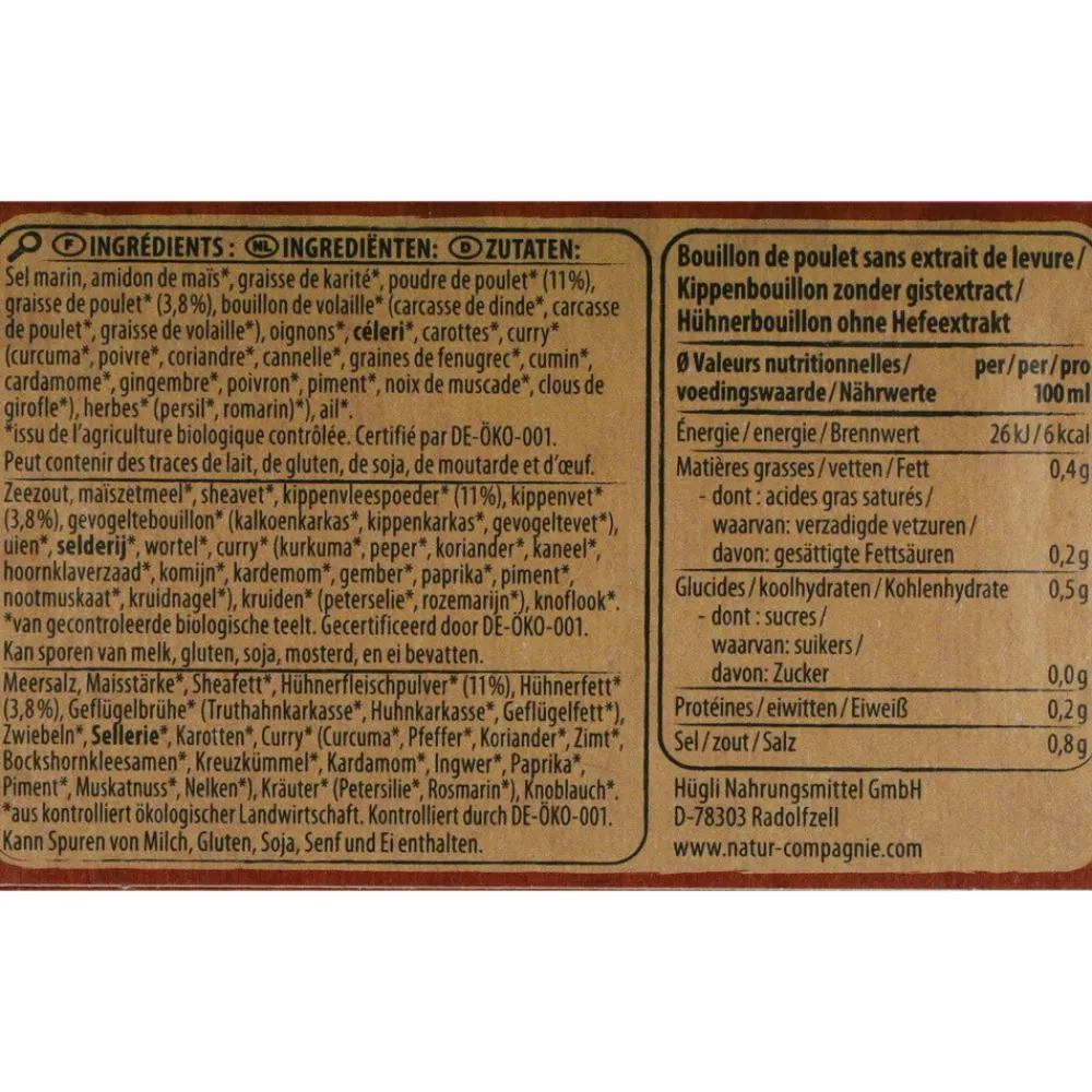 Soepen & Sauzen|Glutenvrij<Natur Compagnie 12x Kippenbouillon Glutenvrij Bio 8 stuks