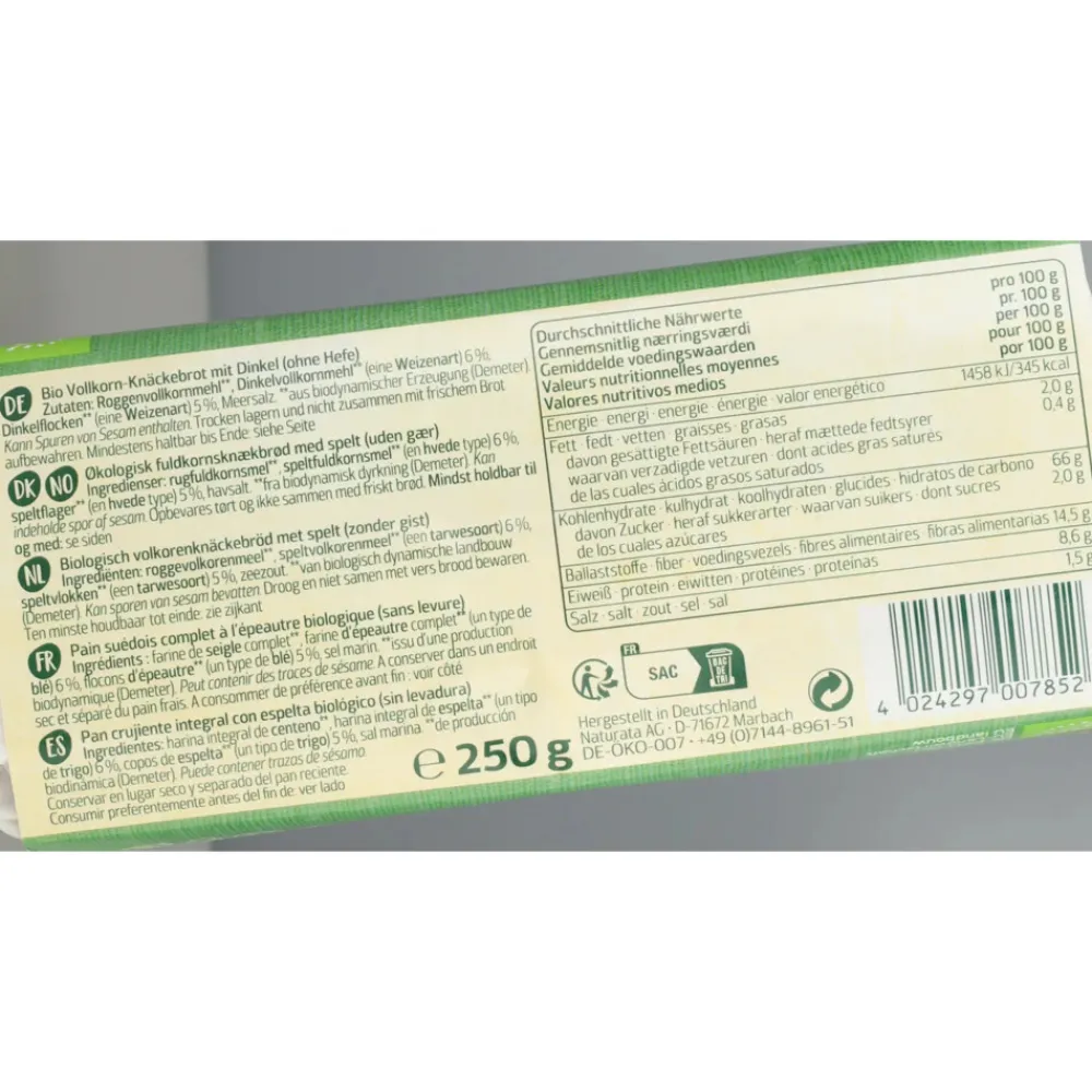 Brood & Crackers<Naturata 3x Knackebrod Spelt 250 gr