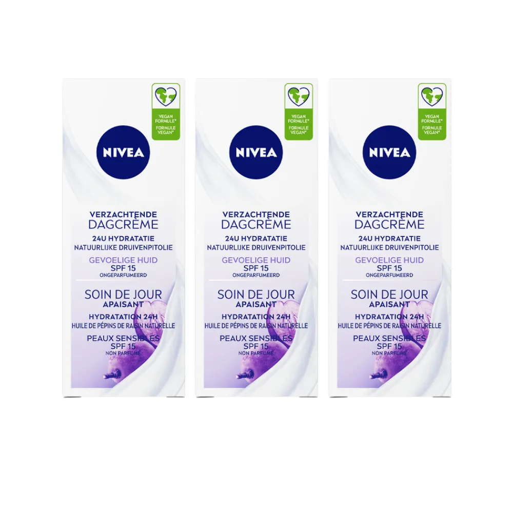 Dag- & Nachtcrème<NIVEA 3x Dagcrème Verzachtend SPF 15 50 ml