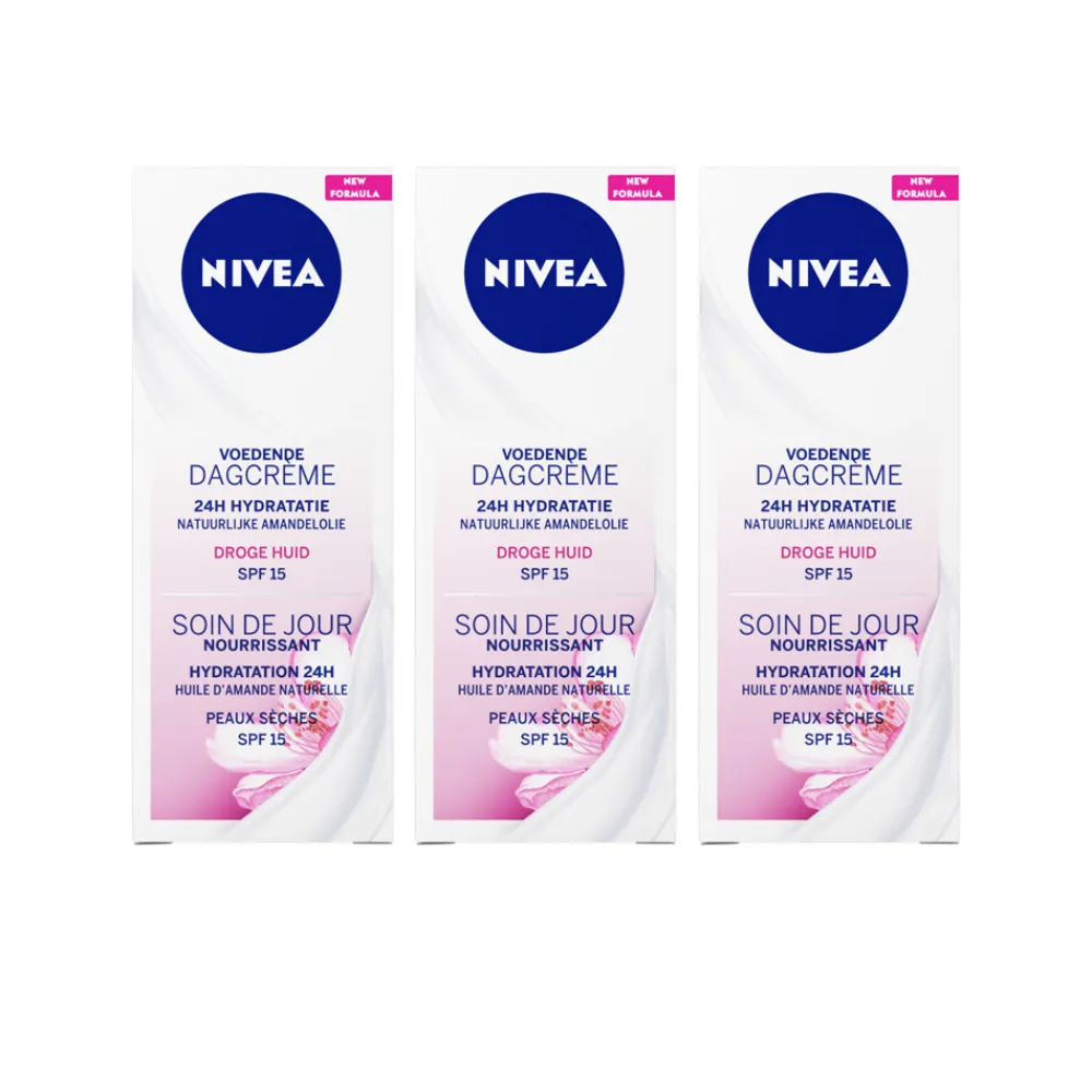 Dag- & Nachtcrème<NIVEA 3x Dagcrème Voedend SPF 15 50 ml