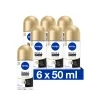 Deodorant<NIVEA 6x Deodorant Roller Black & White Silky Smooth 50 ml