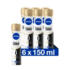 6x Deodorant Spray Black & White Silky Smooth 150 ml^NIVEA Discount
