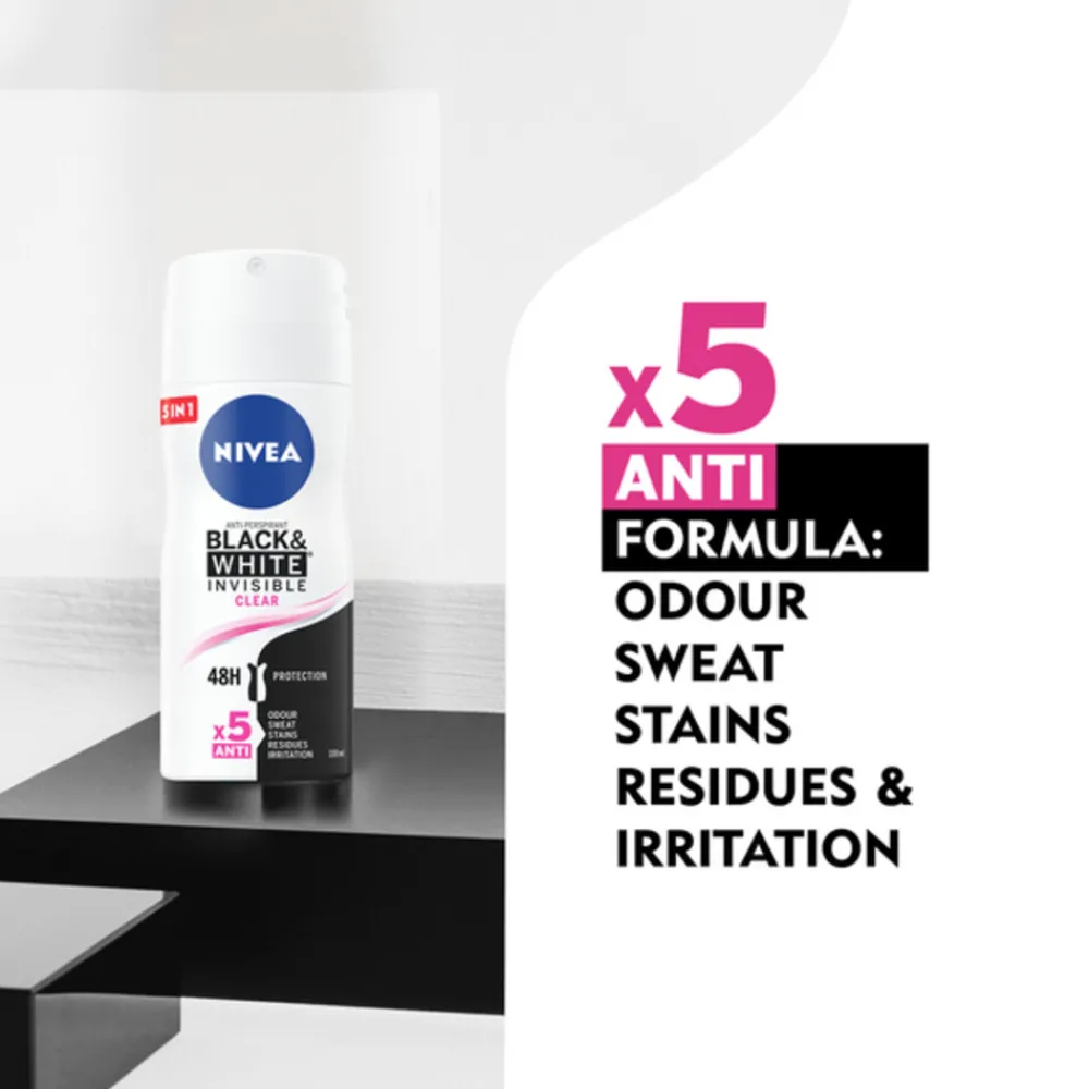 6x Deodorant Spray Invisible For Black & White 100 ml^NIVEA Best