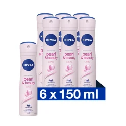 6x Deodorant Spray Pearl & Beauty 150 ml Deodorant