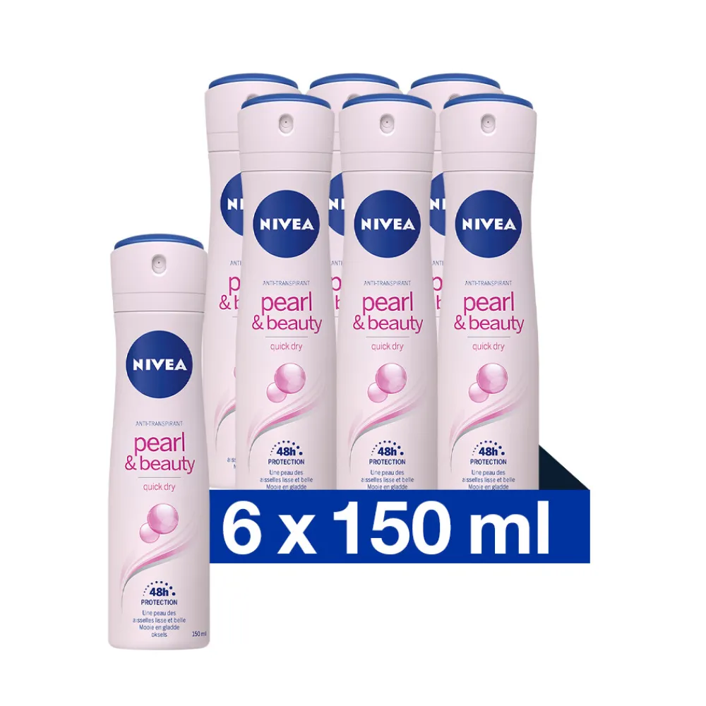6x Deodorant Spray Pearl & Beauty 150 ml Deodorant