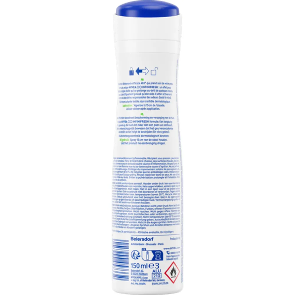 Deodorant<NIVEA 6x Deodorant Spray Pure & Natural Jasmine 150 ml