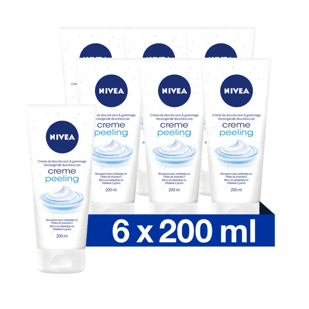 6x Douchecrème Scrub Peeling 200 ml^NIVEA Best