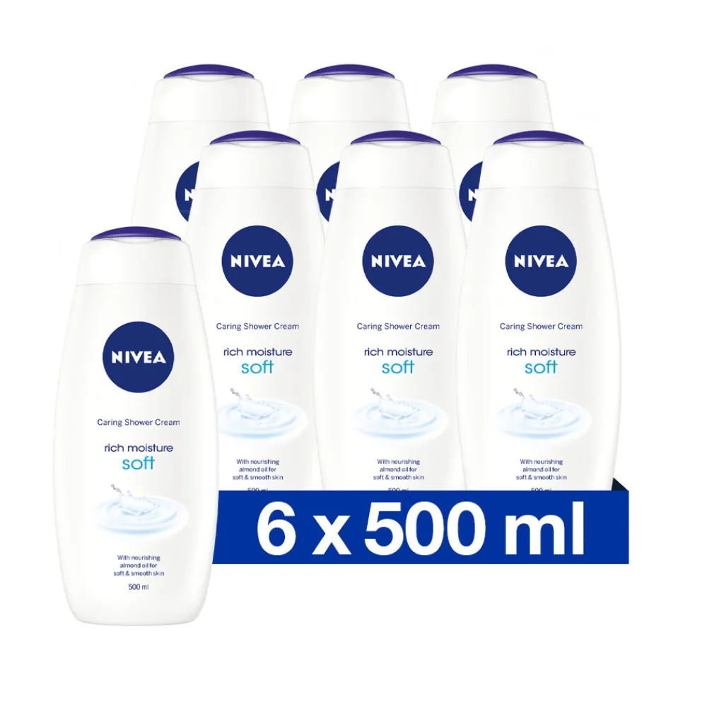 6x Douchecrème Soft 500 ml^NIVEA