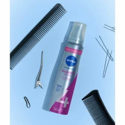 Haarstyling<NIVEA 6x Haarmousse Diamond Gloss 150 ml