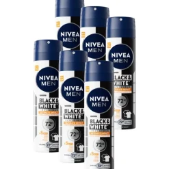 Deodorant<NIVEA Men 6x Deodorant Spray Black & White Ultimate Impact 150 ml