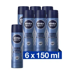 Best 6x Deodorant Spray Silver Protect Polar Blue 150 ml Deodorant