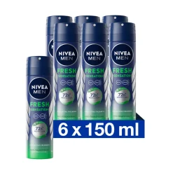 Deodorant<NIVEA Men 6x Deodorant Spray Fresh Sensation 150 ml