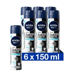 Sale 6x Deodorant Spray Invisible for Black & White Fresh 150 ml Deodorant