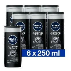6x Douchegel Active Clean 250 ml^NIVEA Men Online