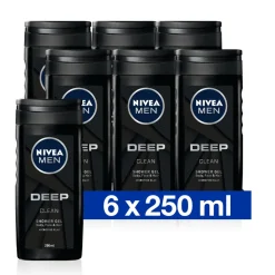6x Douchegel Deep Clean 250 ml^NIVEA Men New
