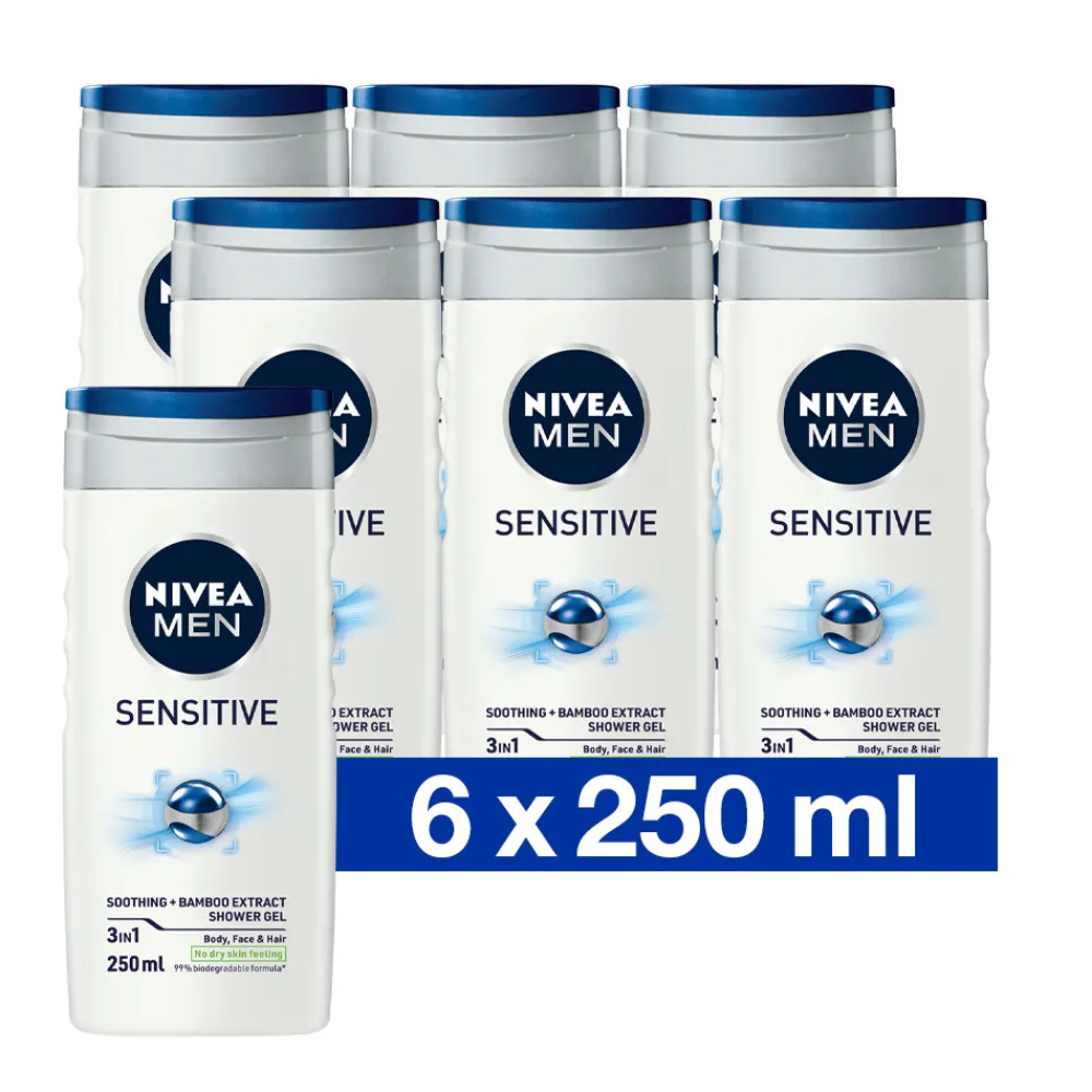 6x Douchegel Sensitive 250 ml^NIVEA Men Sale