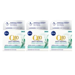 3x Q10 Dagcrème Anti-Rimpel Extra Licht SPF 15 50 ml^NIVEA New