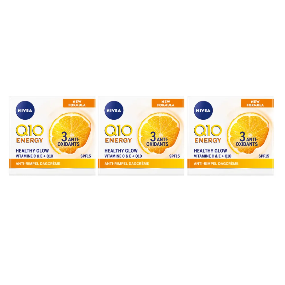 3x Q10 Dagcrème Energy SPF 15 50 ml^NIVEA Outlet