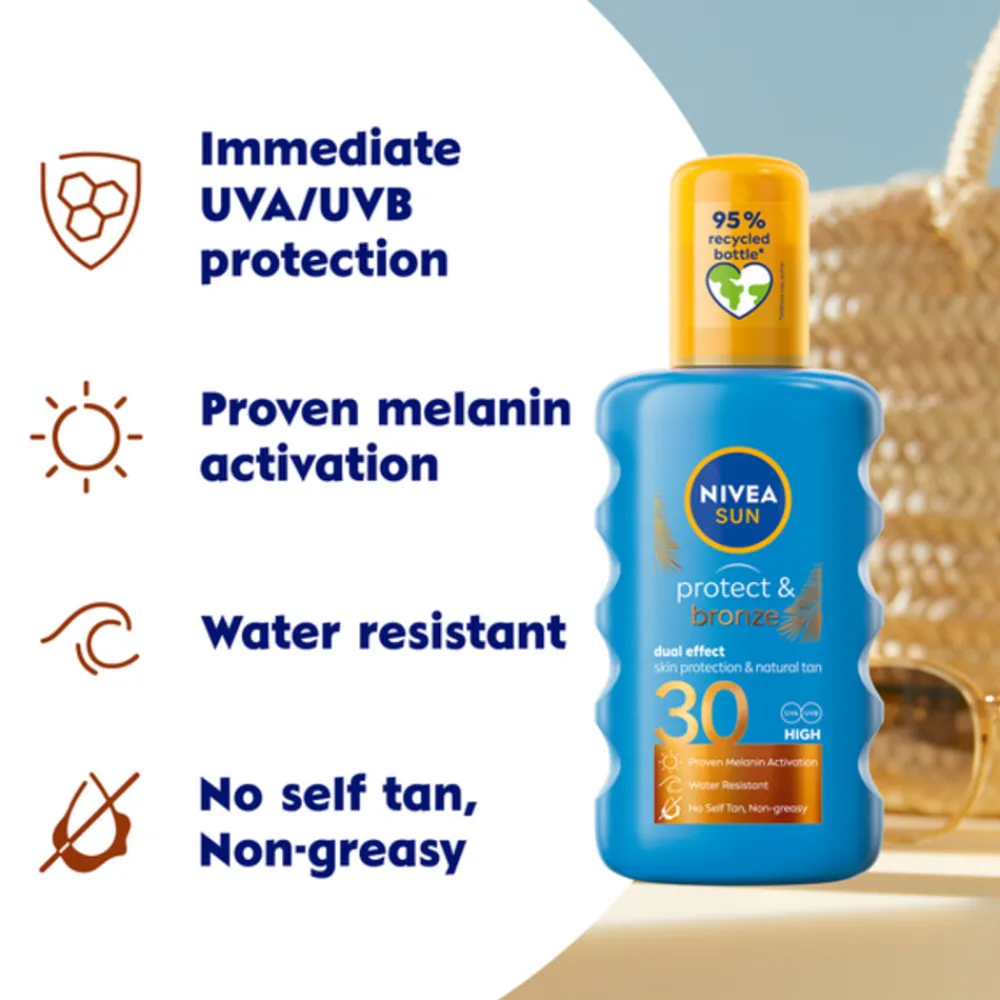 6x Protect & Bronze Zonnespray SPF 30 200 ml^NIVEA Sun New