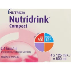 6x Compact Aardbei 4-Pack 125 ml^Nutridrink Online