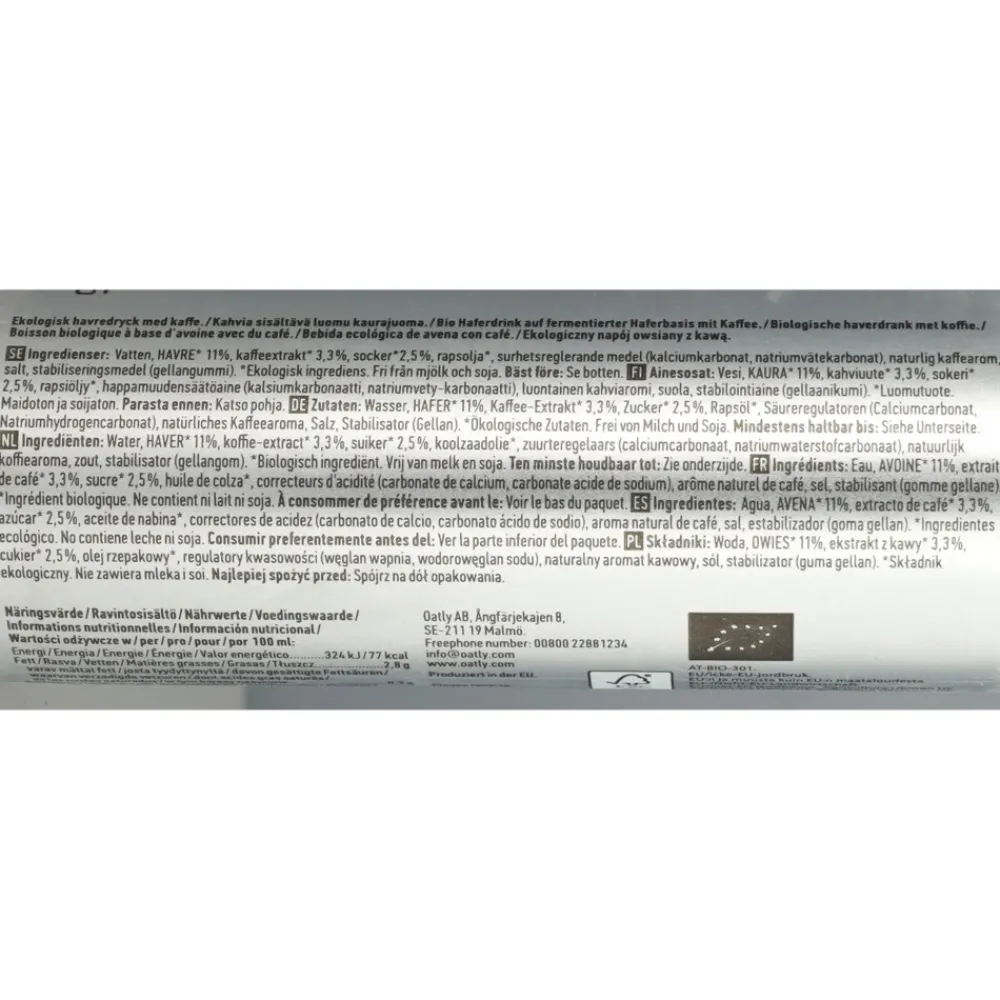 3x Latte Caffe Bio 235 ml^Oatly New