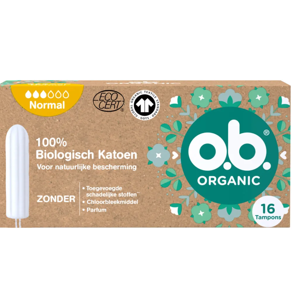 Intiemhygiëne<OB 3x Organic Cotton Normaal 16 stuks