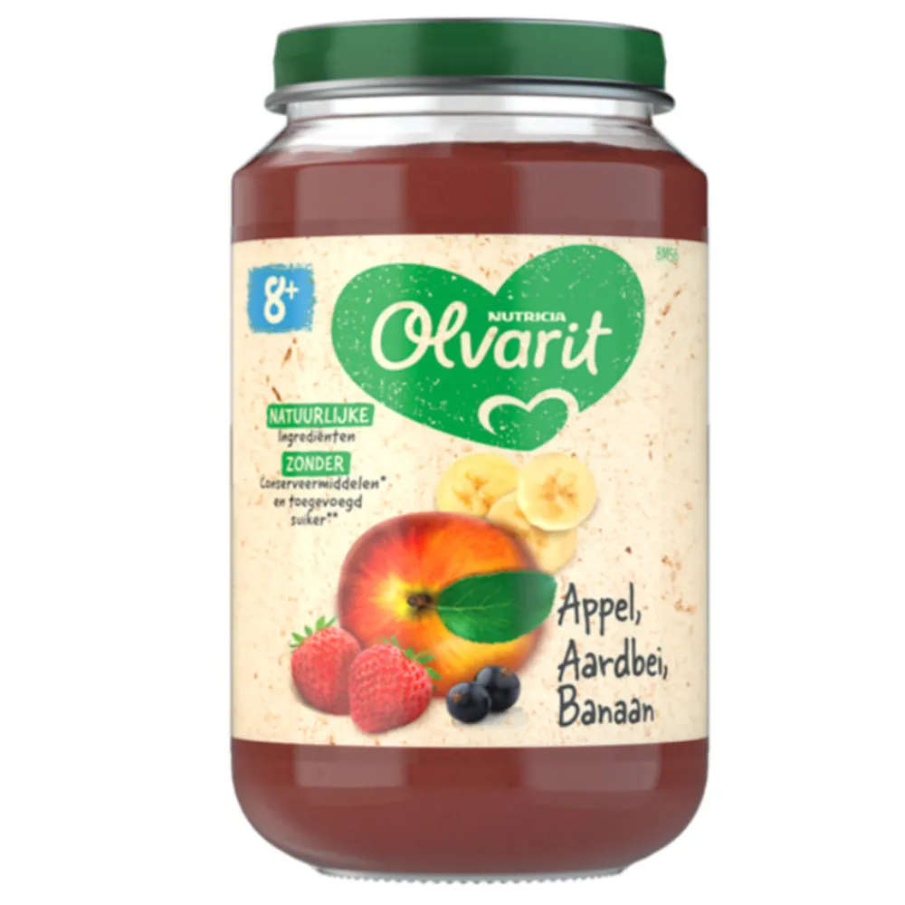 Baby & Peutervoeding<Olvarit 6x Fruithapje 8m Appel Aardbei Banaan 200 gr