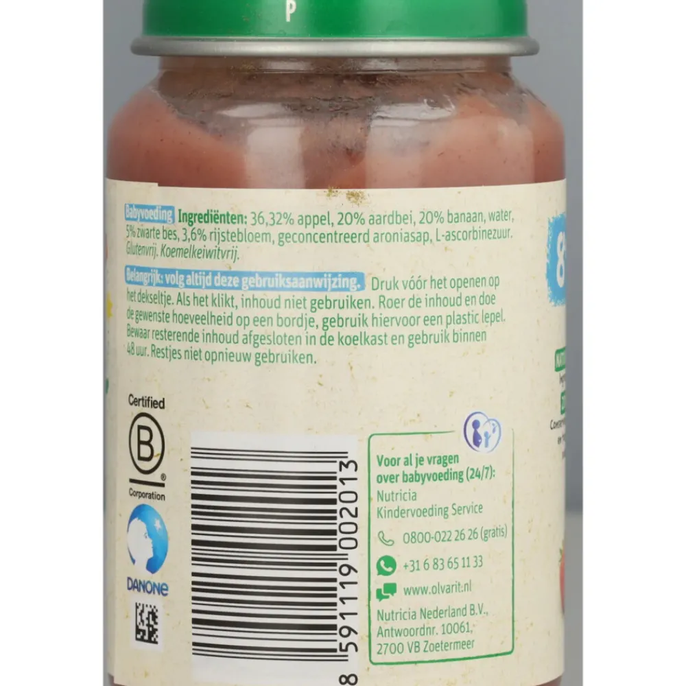 Baby & Peutervoeding<Olvarit 6x Fruithapje 8m Appel Aardbei Banaan 200 gr