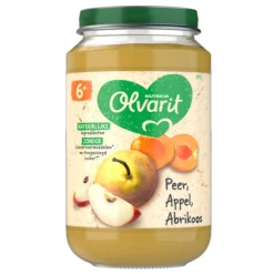 6x Fruithapje 6m Peer Appel Abrikoos 200 gr^Olvarit New