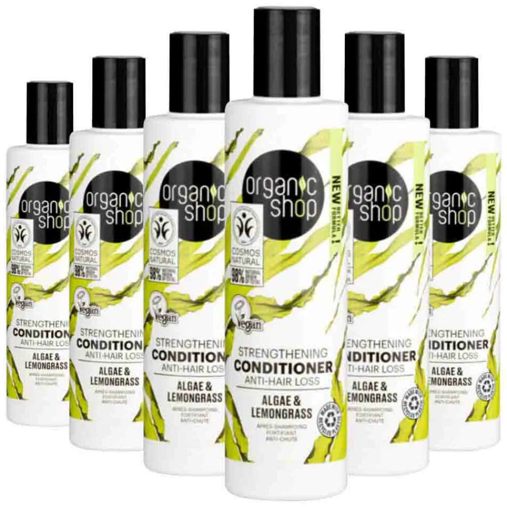 Conditioner<Organic Shop 6x Strengthening Conditioner Anti-Hair Loss Algae and Lemongrass 280 ml