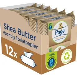 Clearance 12x Vochtig Toiletpapier Shea Butter 38 stuks Toiletpapier|Toiletartikelen