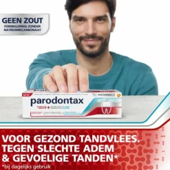 3x Tandpasta Tandvlees + Gevoeligheid & Adem Whitening 75 ml^Parodontax Discount