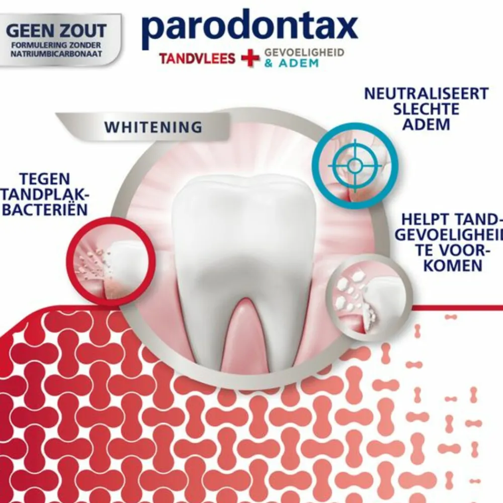 Outlet 6x Tandpasta Tandvlees + Gevoeligheid & Adem Whitening 75 ml Spoelen & Poetsen