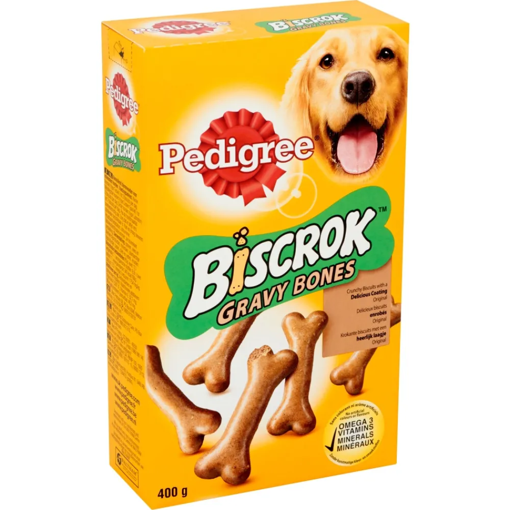7x Biscrok Gravy Bones Hondensnack 400 gr Snacks