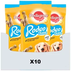 Snacks<Pedigree 10x Rodeo Kauwsticks Duo Hondensnacks Kip & Bacon 123 gr