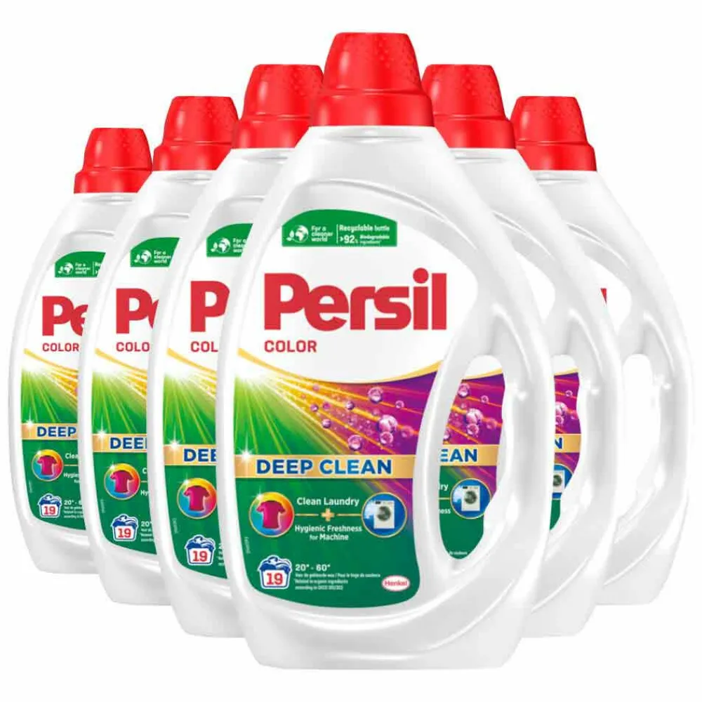 Wasmiddel<Persil 6x Wasmiddel Gel Color 19 Wasbeurten Gekleurde was 855 ml