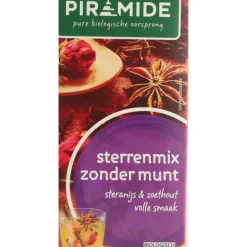 Thee<Piramide 3x Biologische Theezakjes Sterrenmix Zonder Munt 20 stuks