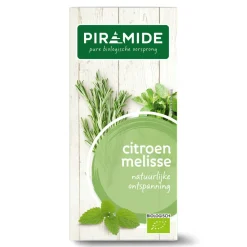 Thee<Piramide 3x Kruidenthee Bio Citroenmelisse 20 stuks