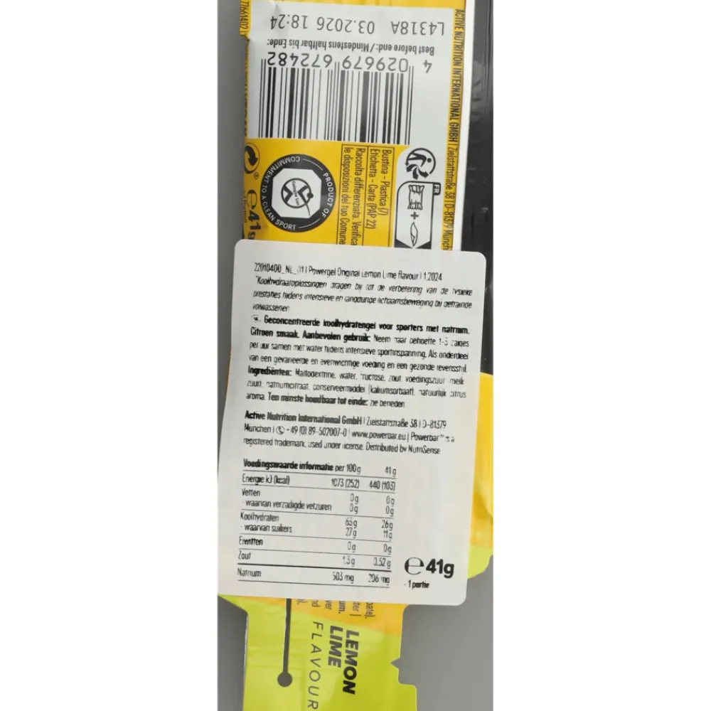 Sportvoeding & Drank<PowerBar 24x Powergel Original Lemon-Lime 41 gr