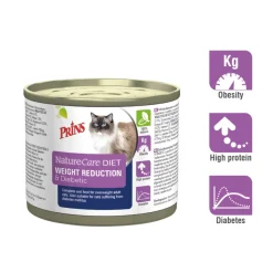 Kattenvoer<Prins 6x NatureCare Diet Kattenvoer Nat Weight Reduction & Diabetic 200 gr