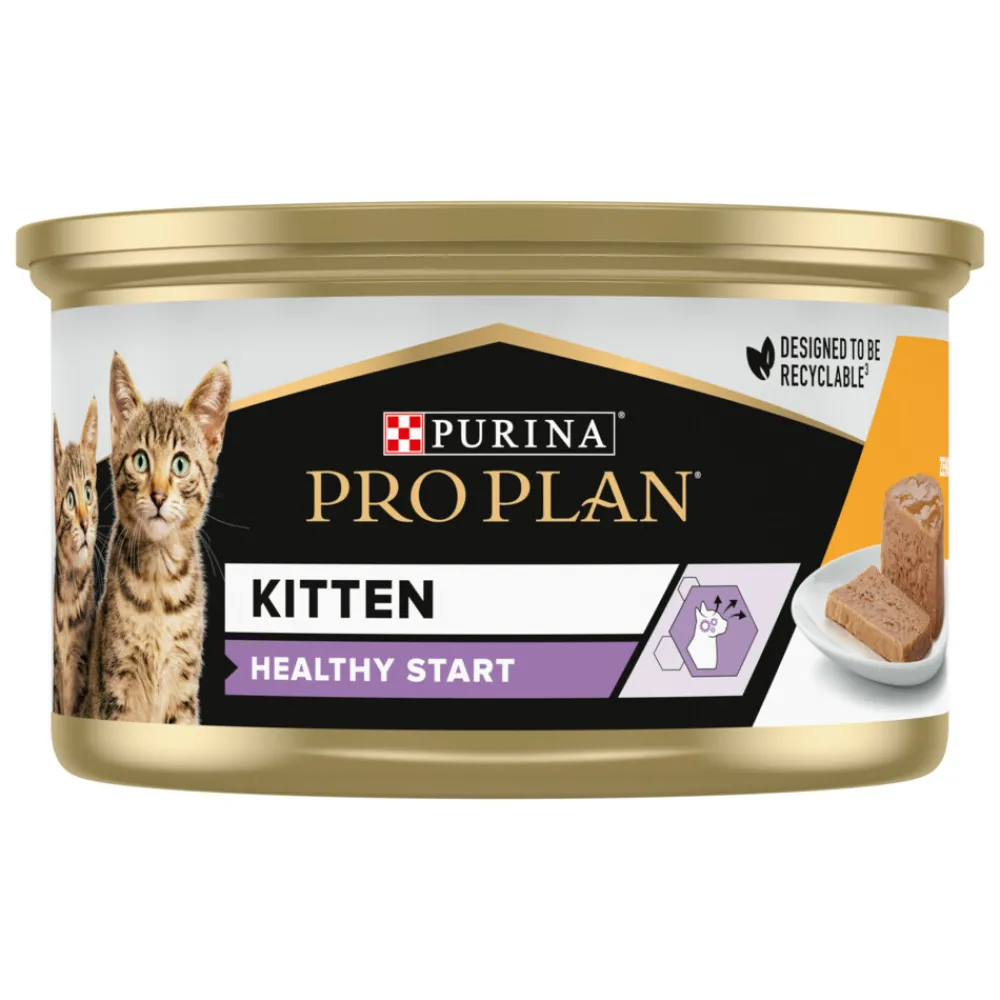 24x Cat Blik Mousse Kitten Kip 85 gr^Pro Plan