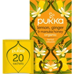 3x Thee Lemon, Ginger Momile, Gingera en Manuka Honey 20 stuks Thee