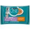 Kattenvoer<Purina ONE 12x Sensitive Adult Maaltijdzakjes Kattenvoer Nat Kip & Wortel 4 x 85 gr