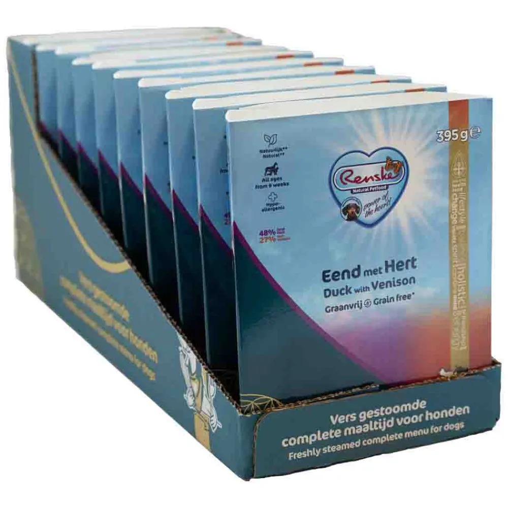 10x Vers Gestoomd Complete Menu Hondenvoer Nat Eend & Hert Graanvrij 395 gr^Renske Hot
