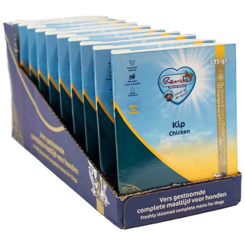 New 10x Vers Gestoomd Complete Menu Hondenvoer Nat Kip - Rijst 395 gr Hondenvoer
