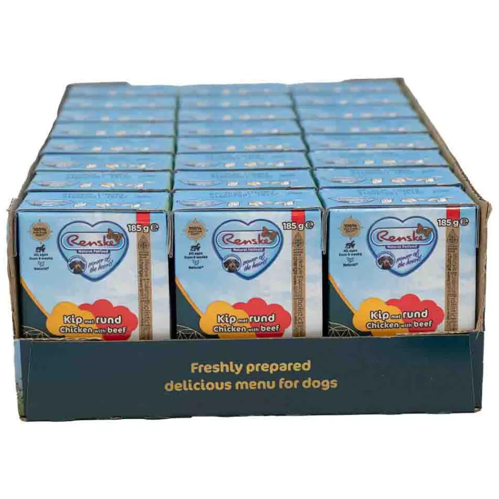 Best 24x Vers Puppy Tetra Hondenvoer Nat Kip met Rund 185 gr Hondenvoer