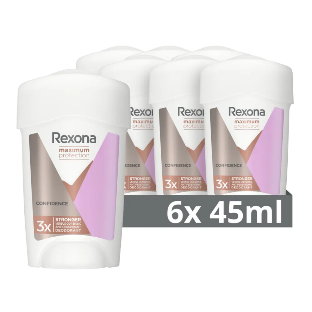 6x Deodorant Stick Cream Maximum Protection Confidence 45 ml^Rexona Hot