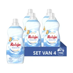 Wasmiddel<Robijn 4x Klein & Krachtig Wasmiddel Stralend Wit 39 Wasbeurten 1,19 liter